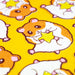 scattered ultra cute hamster holding a star vinyl stickers on yellow background