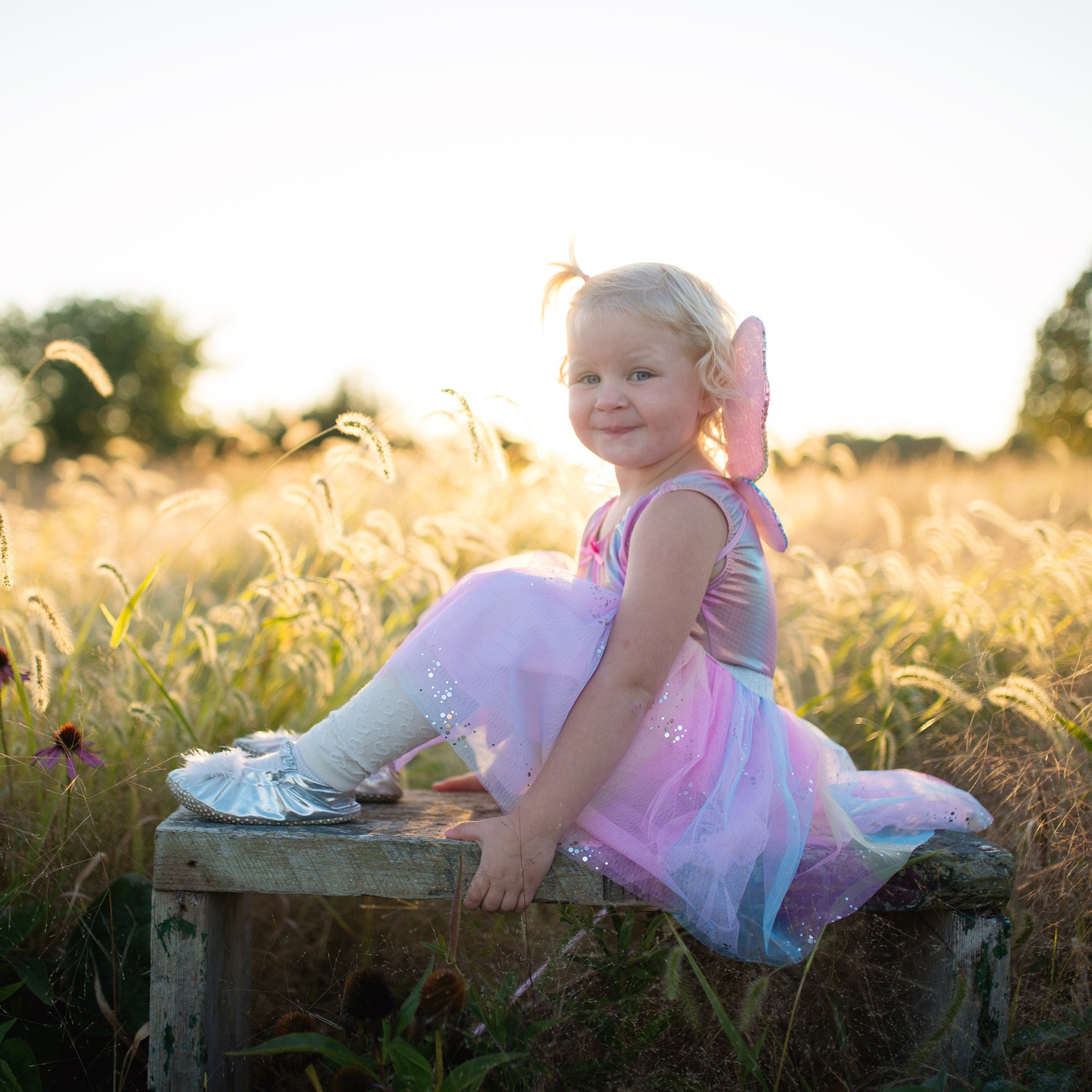 Rainbow Sequin Skirt Wings & Wand | Great Pretenders