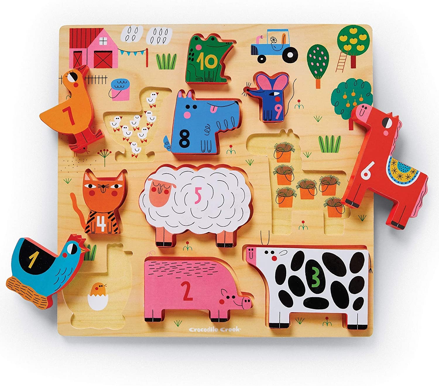 123 Barnyard - Wood Stacking Puzzle – The Curious Bear Toy & Book Shop
