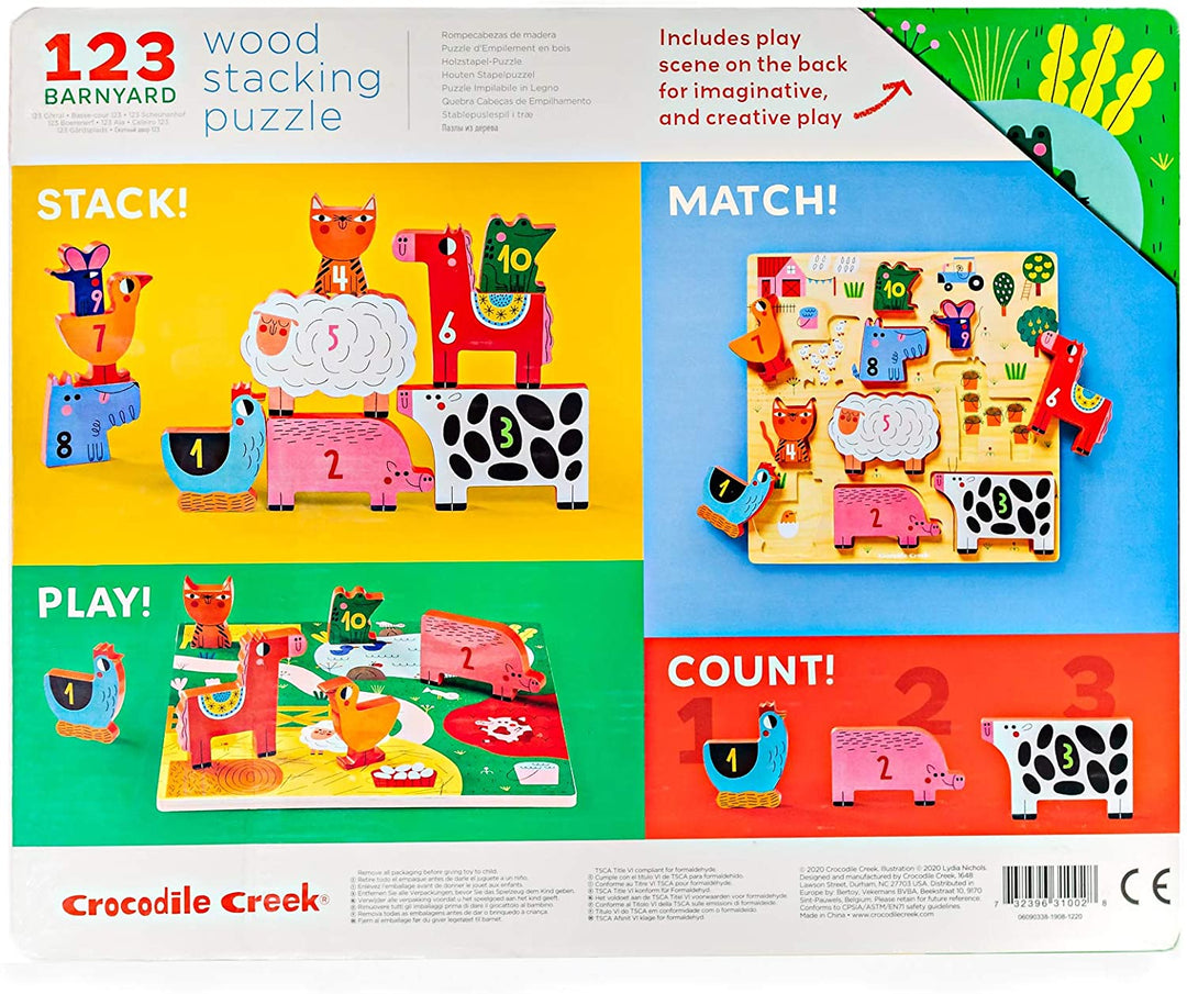 123 Barnyard - Wood Stacking Puzzle