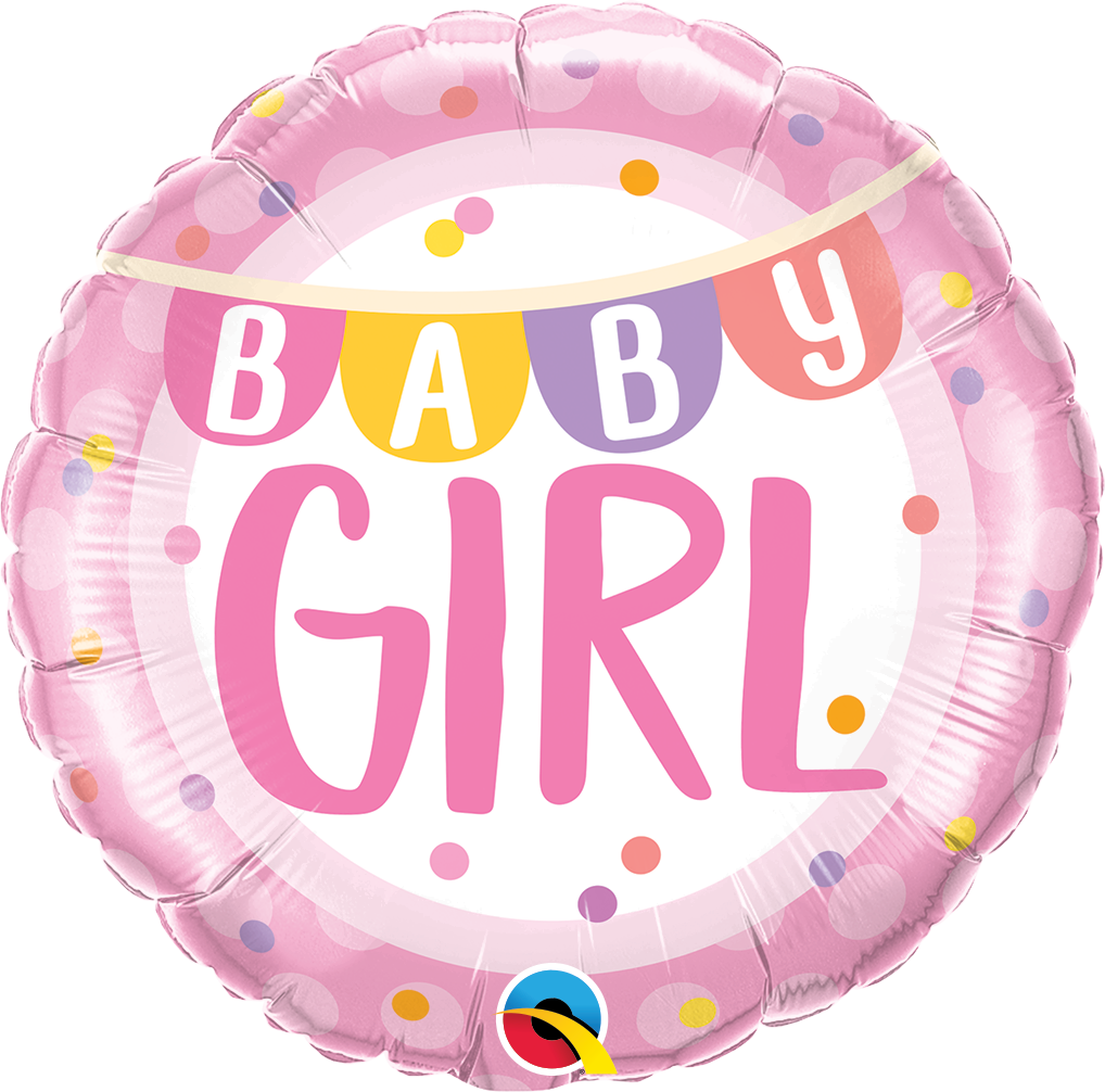 Baby Girl Banner & Dots Balloon Bouquet