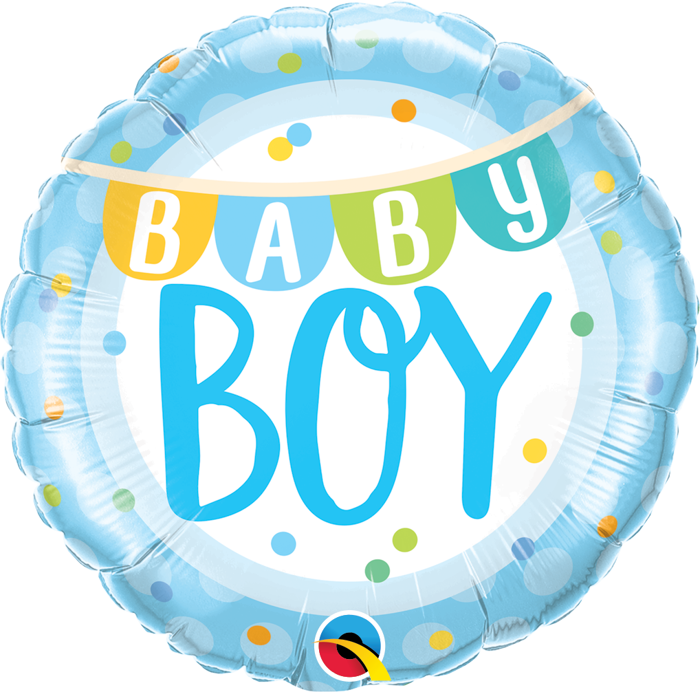 Baby Boy Banner & Dots Balloon Bouquet