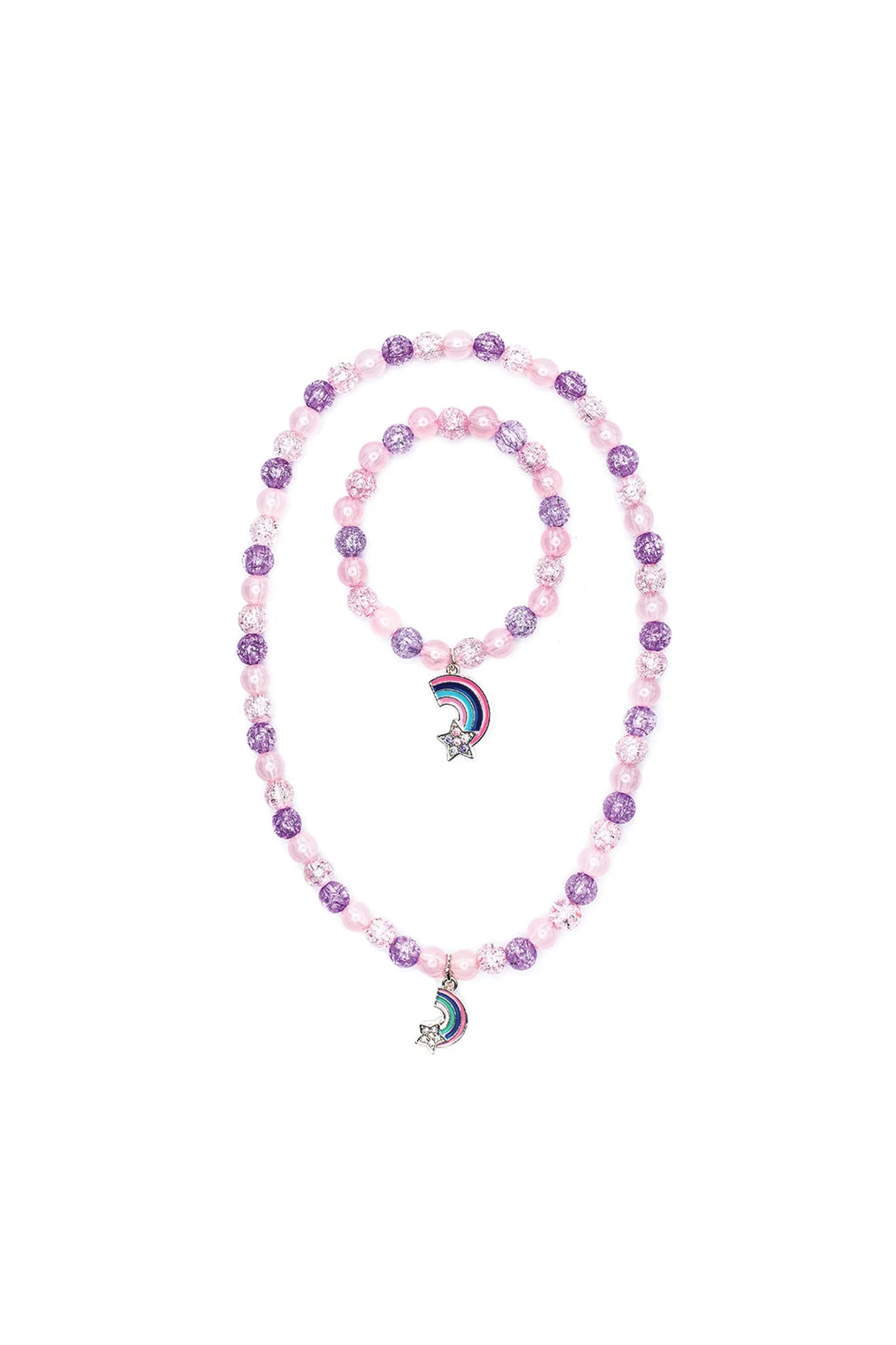Purple Rainbow Necklace and Bracelet Set | Great Pretenders