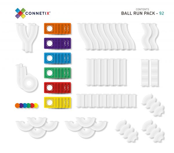 Rainbow Ball Run Pack - 92 pieces | Connetix - LOCAL PICK UP ONLY