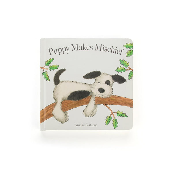 Jellycat puppy makes mischief on sale