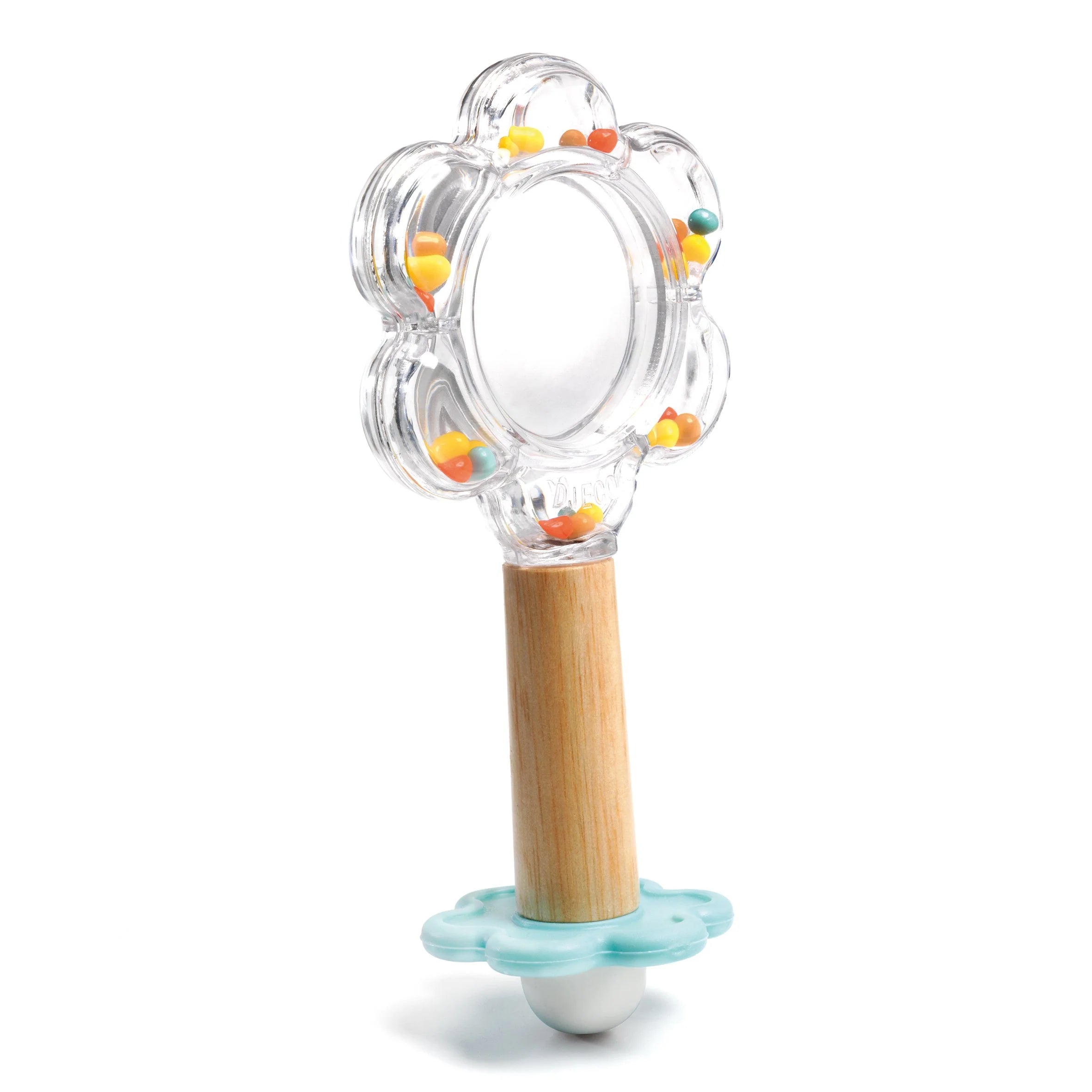 back of rattle with mirror