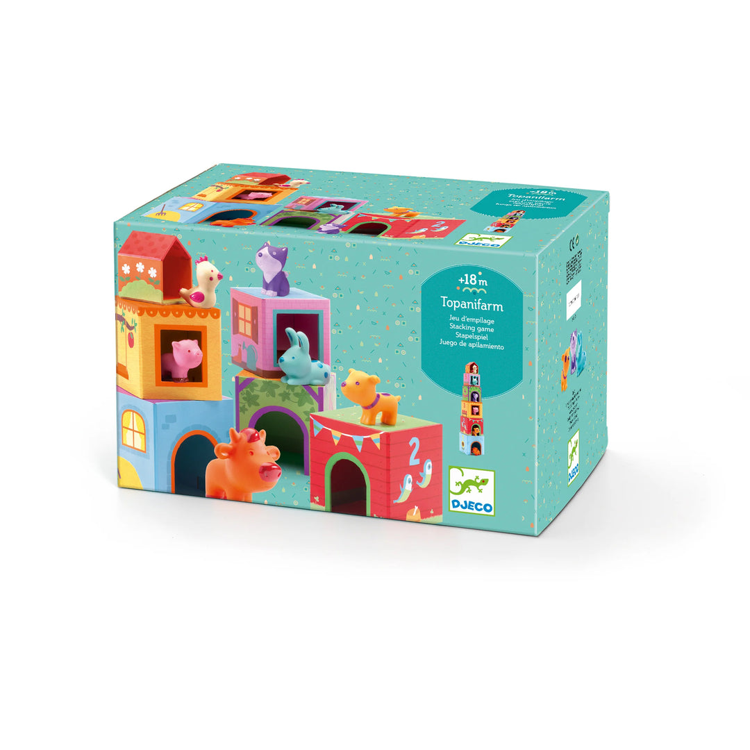 Topanifarm Nest and Stack Blocks + Animals | DJECO