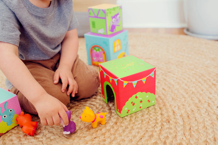 Topanifarm Nest and Stack Blocks + Animals | DJECO