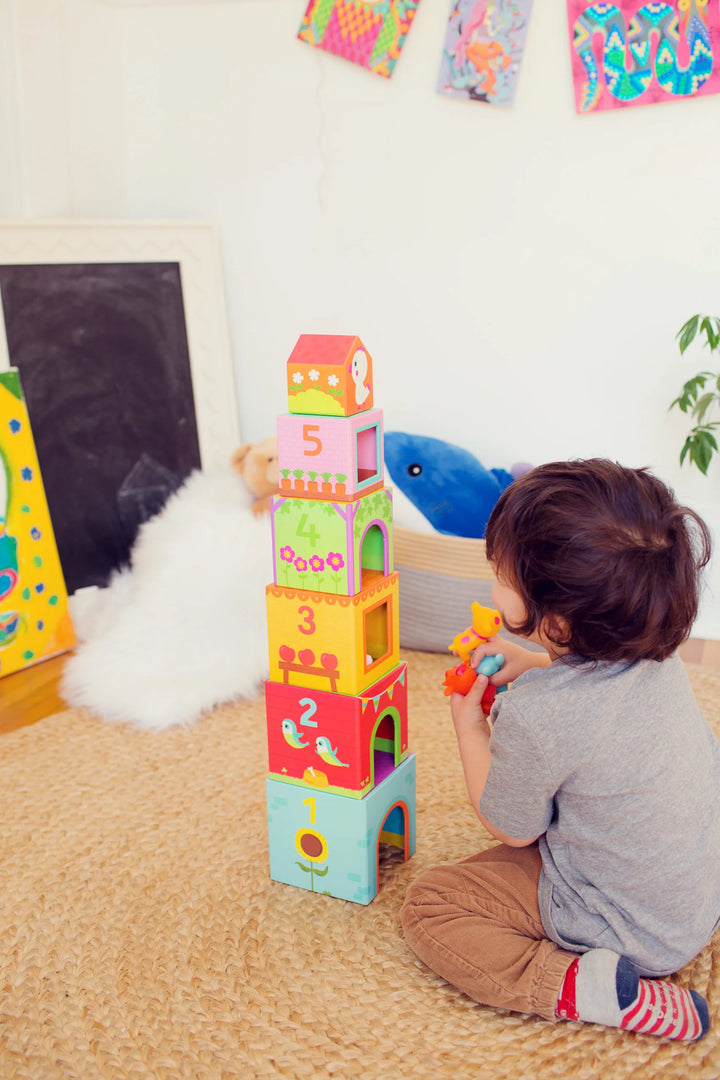 Topanifarm Nest and Stack Blocks + Animals | DJECO