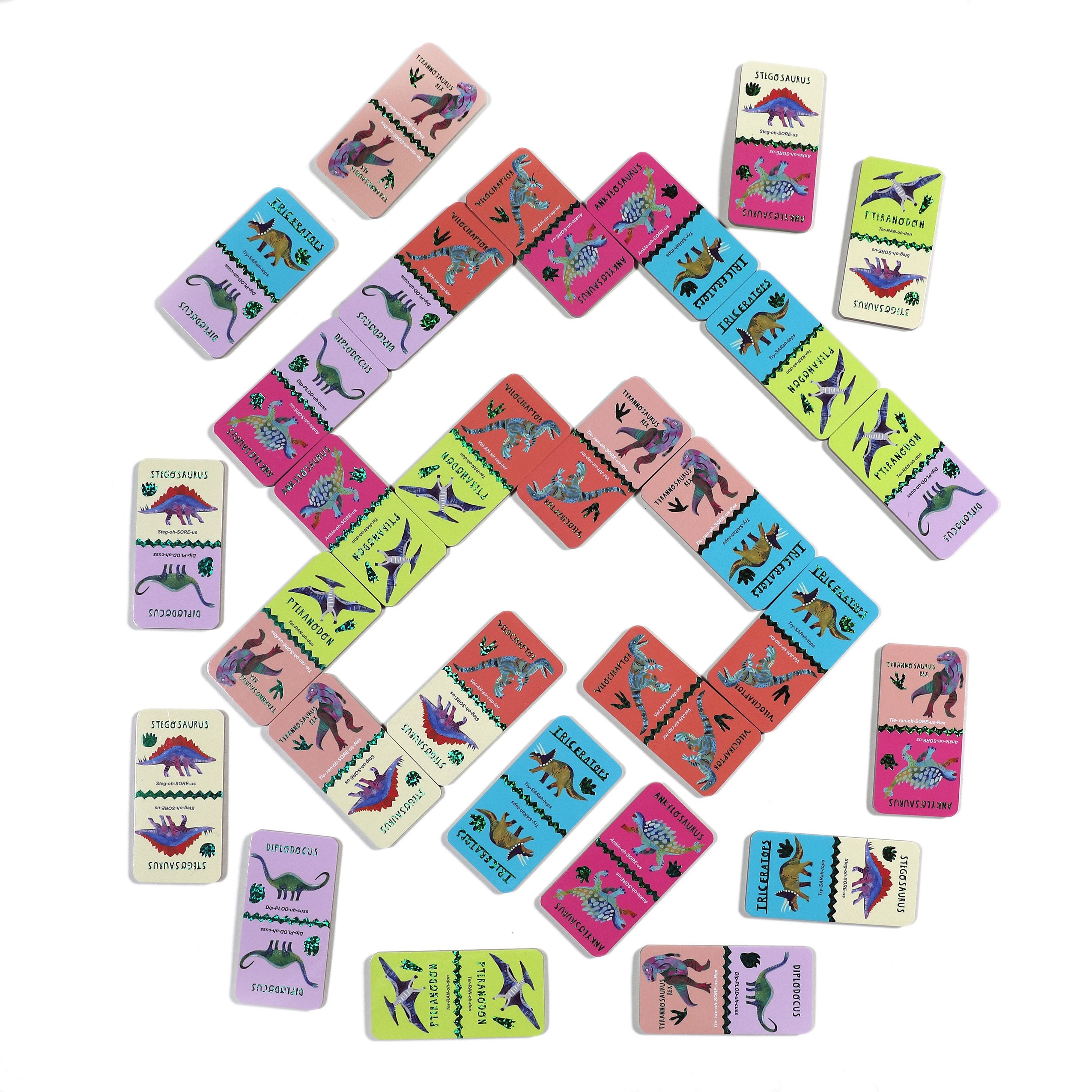 Giant Shiny Dinosaur Dominoes | eeboo