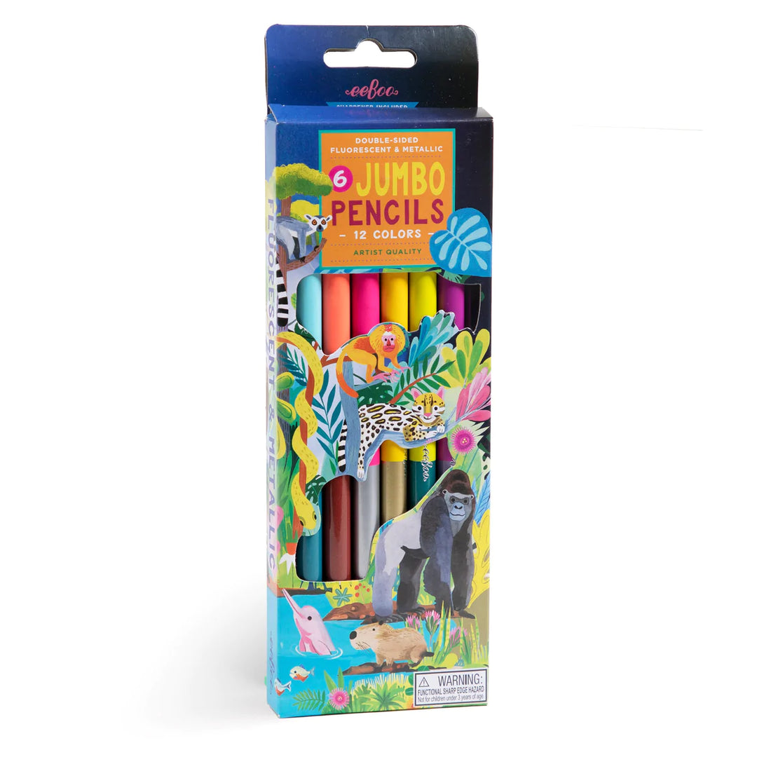 Rainforest- 6 Jumbo Double Pencils