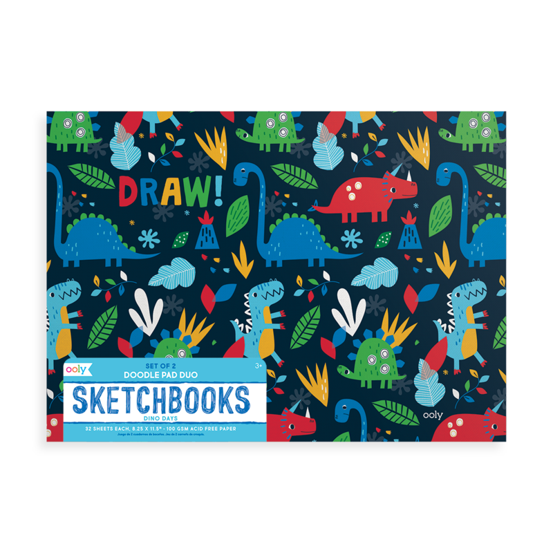 Dino Days Doodle Pad Duo Sketchbooks - Set of 2 | OOLY