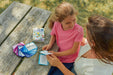 mother and daughter using the cards together