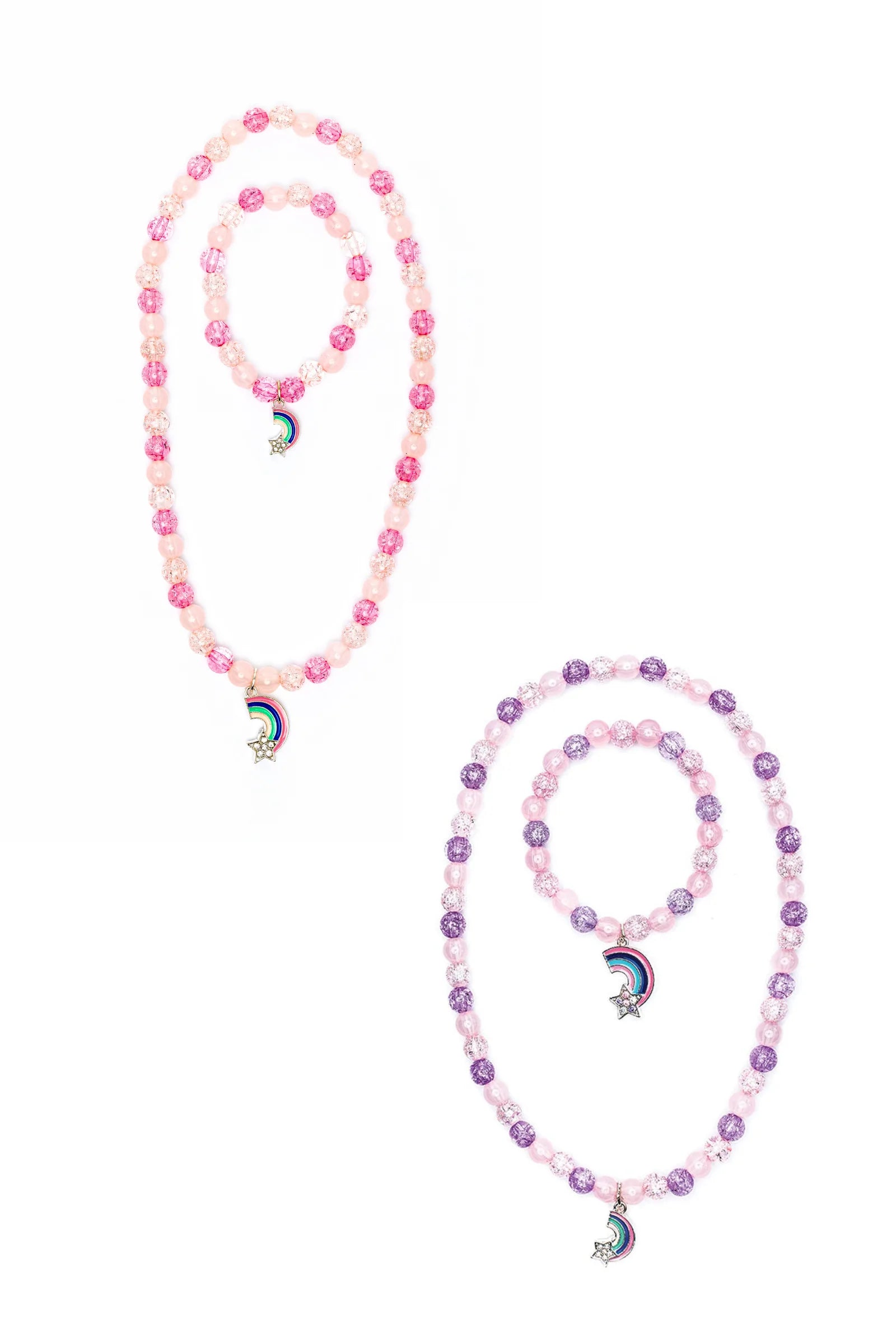 Purple Rainbow Necklace and Bracelet Set | Great Pretenders