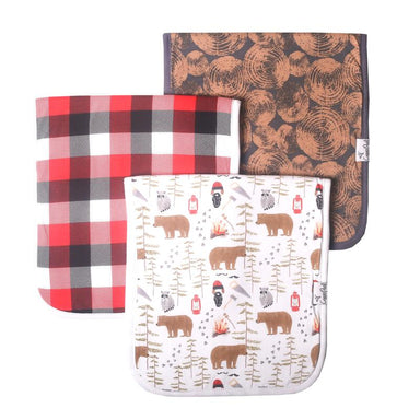 3 designs of burp cloth included in set