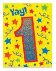 Age 1 Foil Gift Enclosure Card