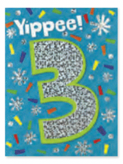 Age 3 Foil Gift Enclosure Card