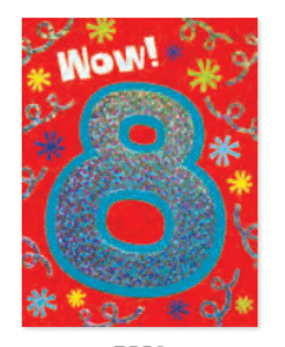 Age 8 Foil Gift Enclosure Card