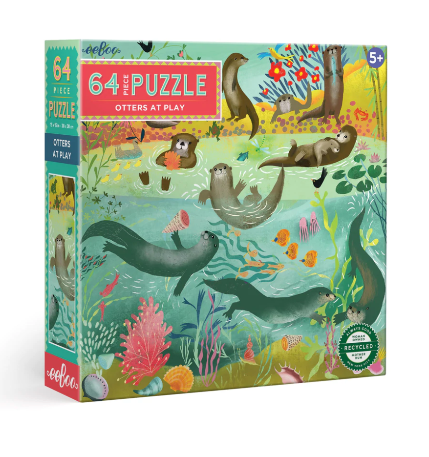 Otters At Play 64 Piece Puzzle