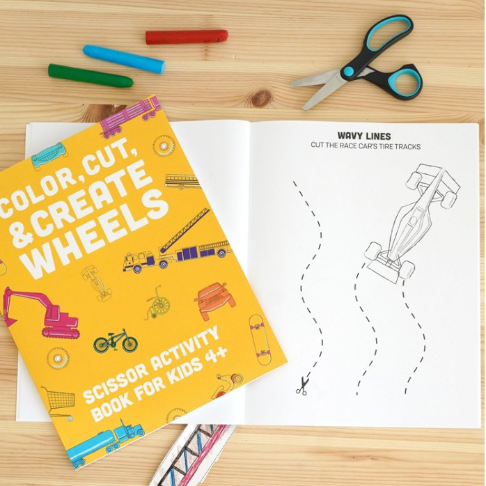 COLOR, CUT & CREATE: Wheels Scissor Activity Book