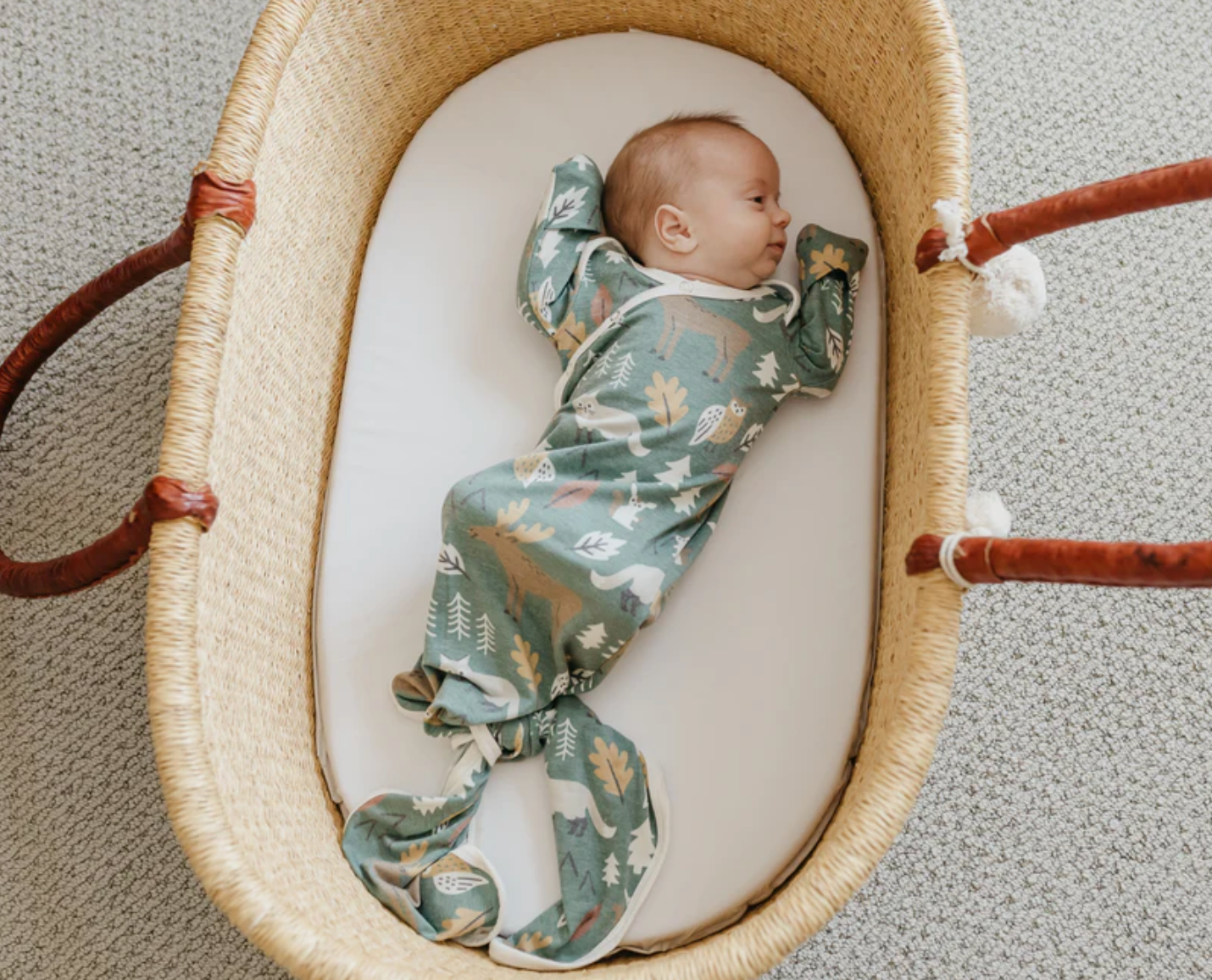 Atwood Newborn Knotted Gown | Copper Pearl