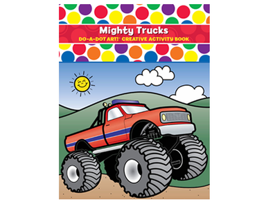 Monster truck on front page of coloring book