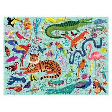 Animal Kingdom 100 Piece Double-Sided Puzzle | Mudpuppy