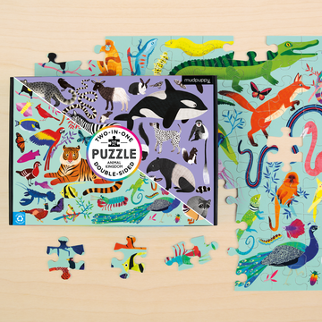 Animal Kingdom 100 Piece Double-Sided Puzzle | Mudpuppy