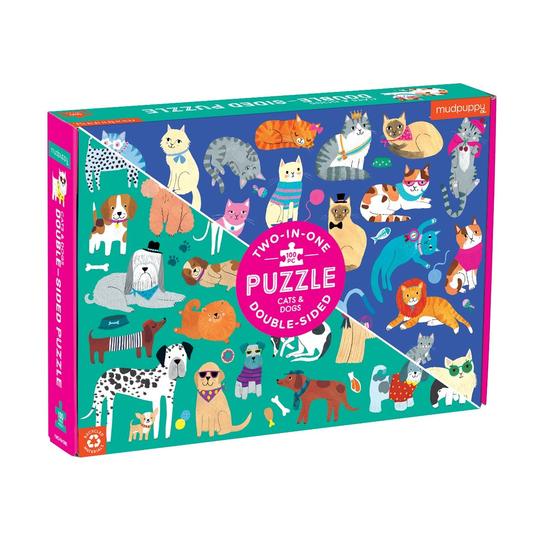 Cats & Dogs 100 Piece Double Side Puzzle | Mudpuppy