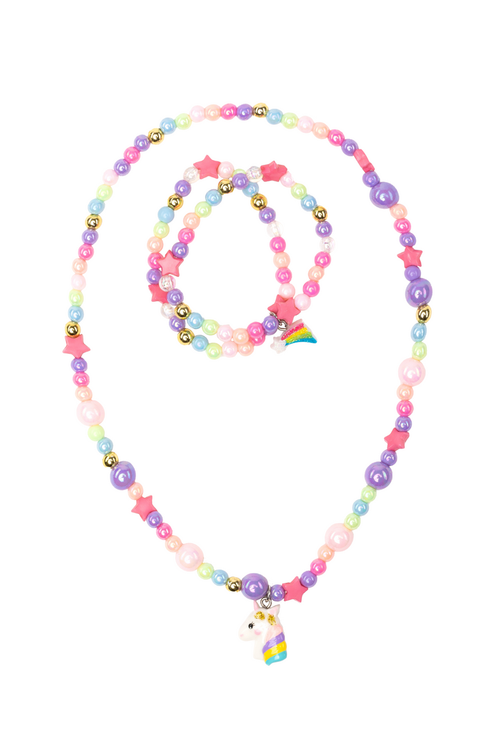 Cheerfully Starry Unicorn Necklace Bracelet Set | Great Pretenders