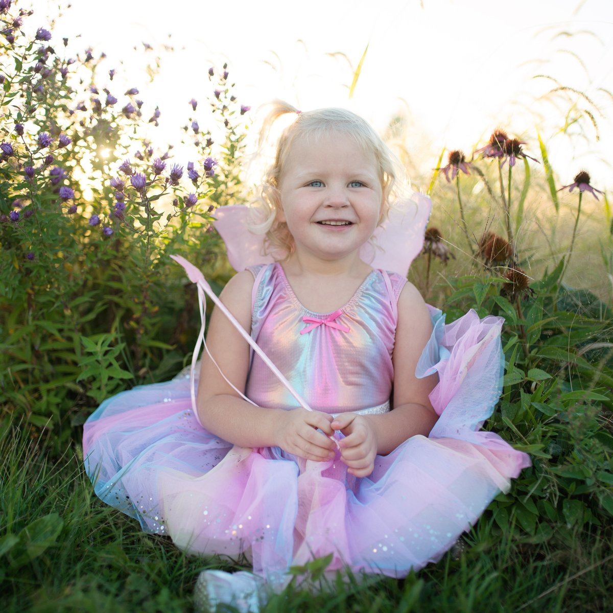 Rainbow Sequin Skirt Wings & Wand | Great Pretenders