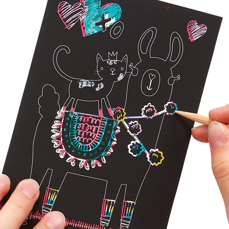 Funtastic Friends Scratch and Scribble Mini Scratch Art Kit | OOLY