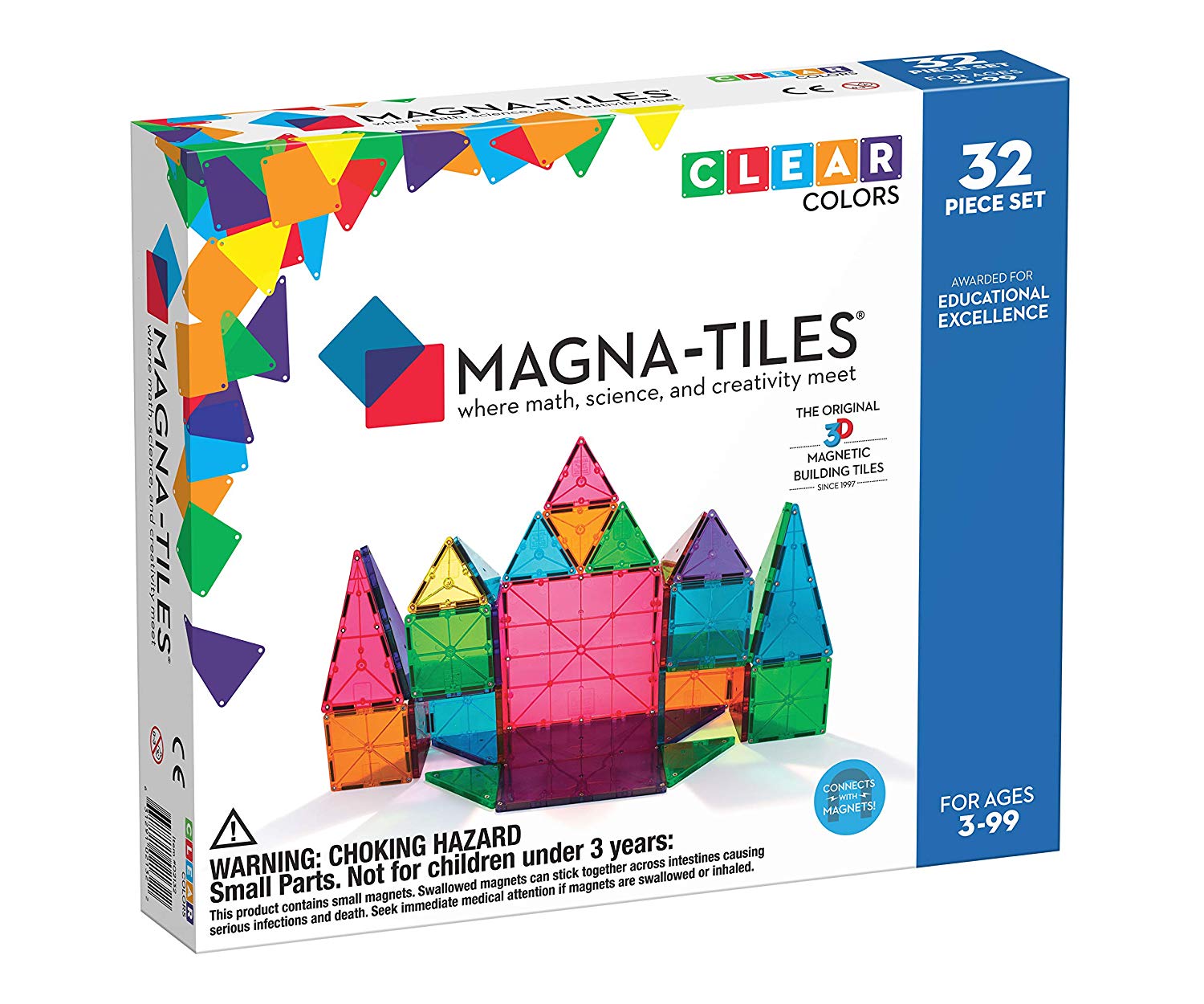 Magna Tiles Clear Colors 32 Piece Set