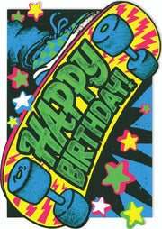 Skateboard Neon Card
