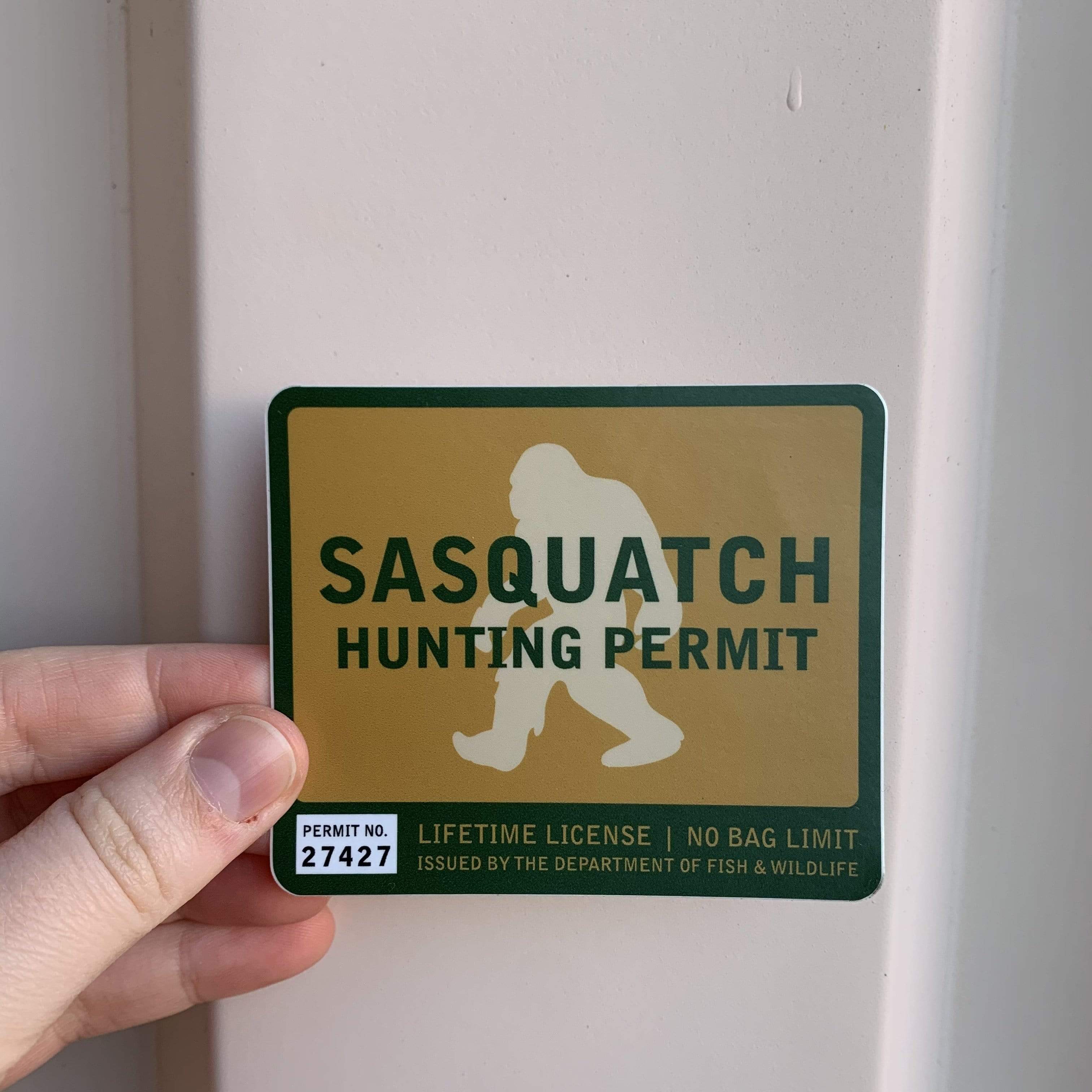 Sasquatch Hunting Permit Sticker