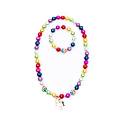 Gumball Rainbow Necklace & Bracelet Set