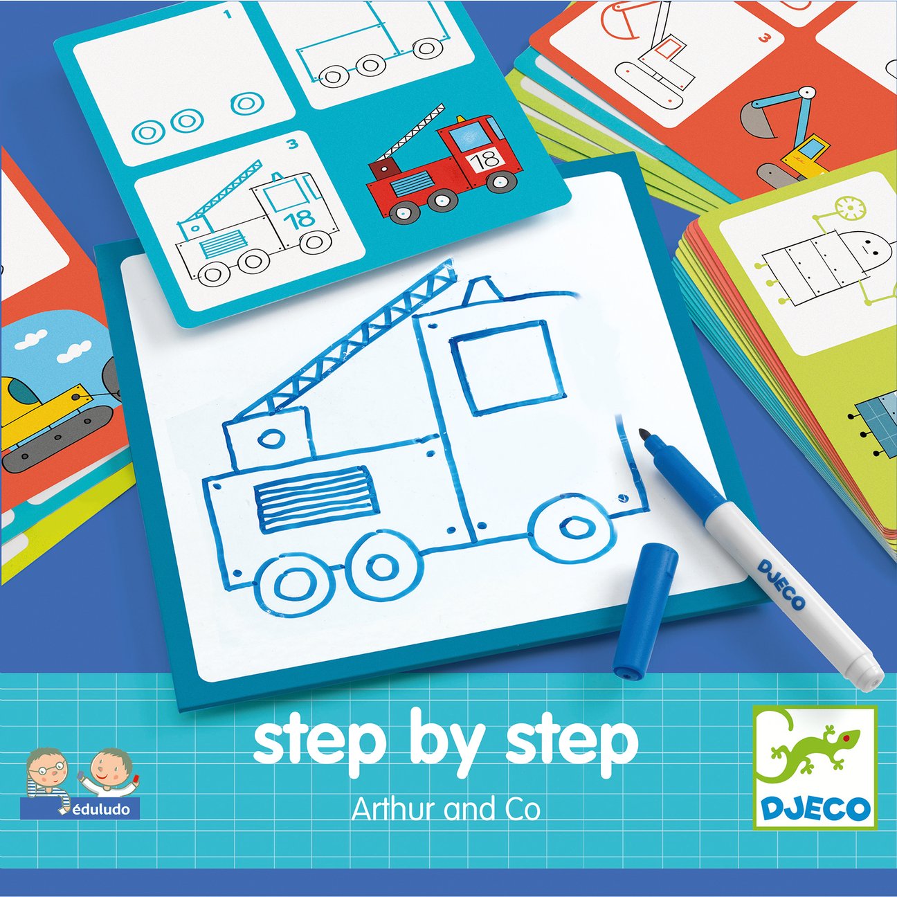 front of step by step drawing box