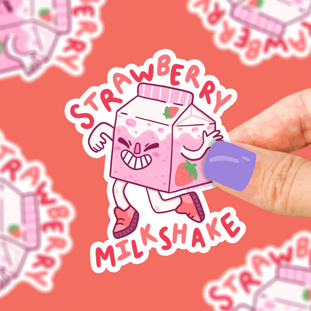 Strawberry Milkshake Vinyl Sticker