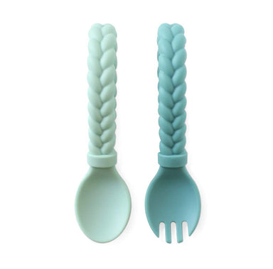 The Baby Toon™ Silicone Teething Spoon, Mint Elephant