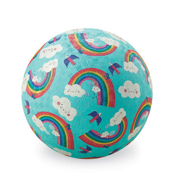 light blue playball with rainbow and cloud design